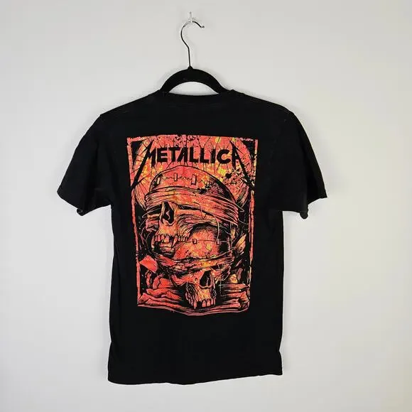 Vintage Style Metallica Band T-Shirt Womens Size Small Black Skull Graphic Metal - Picture 2 of 7